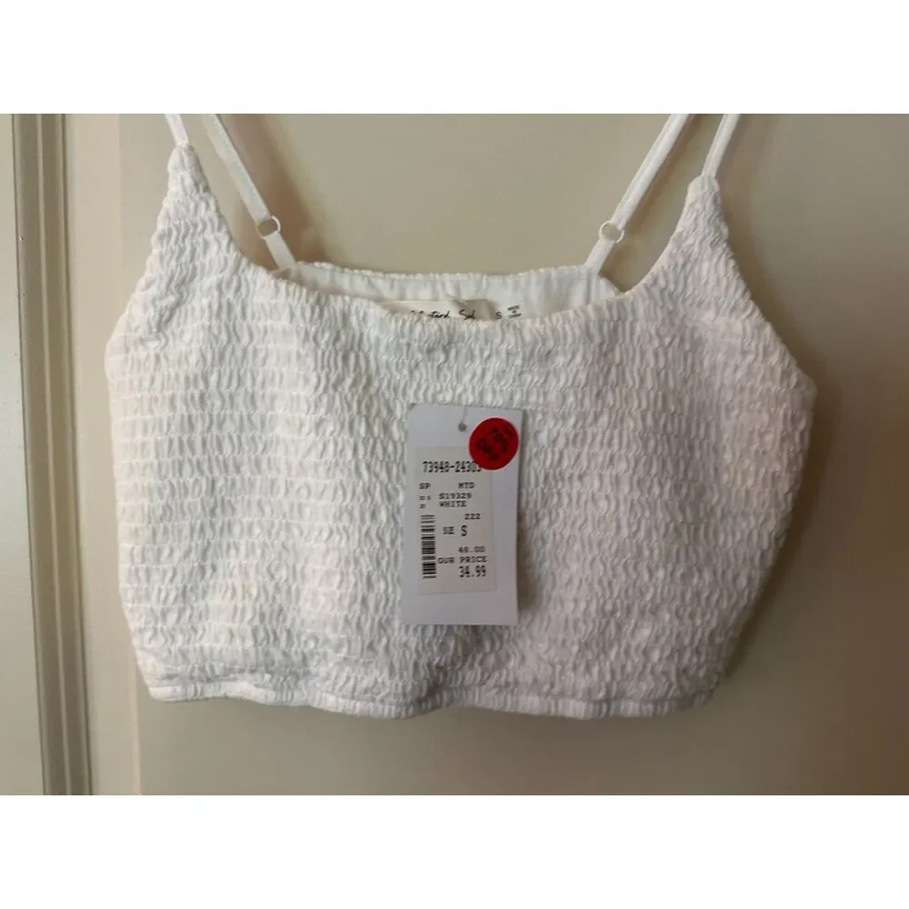 Mustard Seed White Adjustable Straps Cropped Summer Tank NWT Women's Sz Small